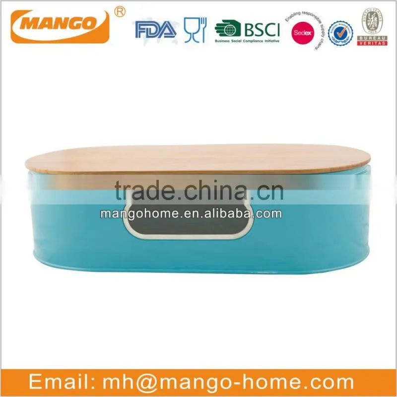 Colorful Bread Storage Bin with Bamboo Lid