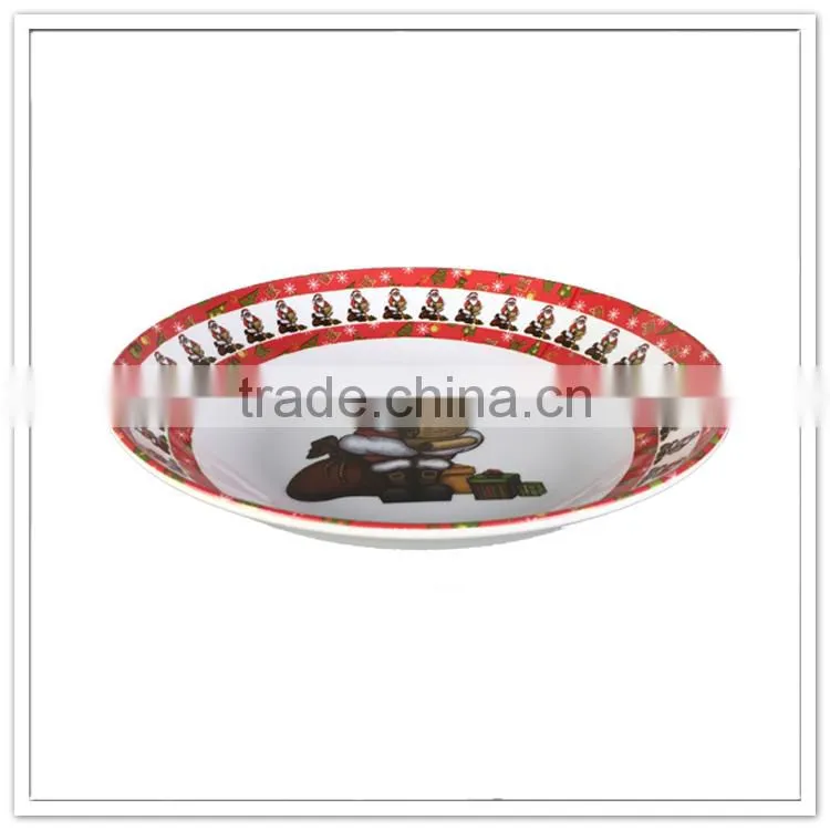 BPA free children Santa Claus holiday print melamine christmas kids bowl