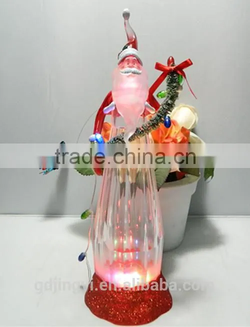 LED color changing Xmas decorations plastic Santa Claus hold led string lights