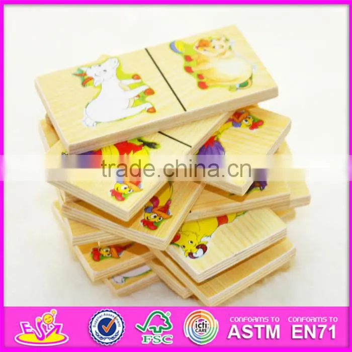 2016 New and popular children wooden mini domino toy WJ277619