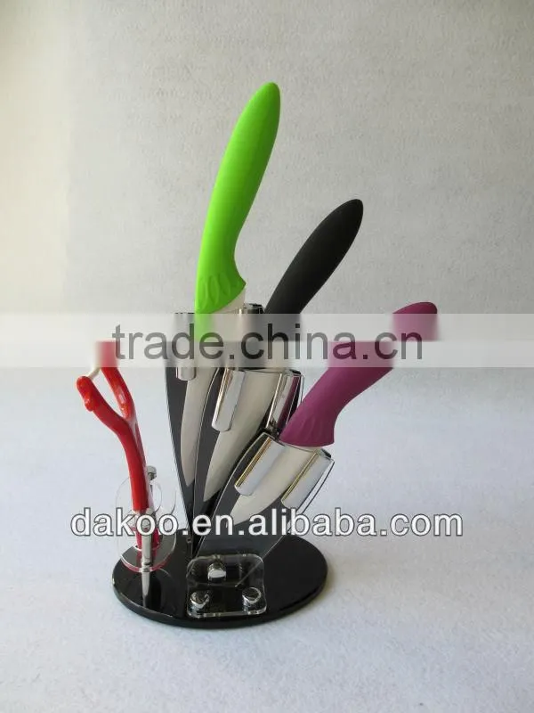 3"+6"+Peeler+ Knife Holder Sharp Kitchen Ceramic Cutlery Knives Set
