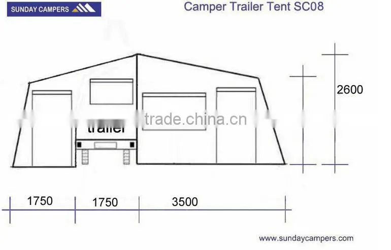 Extra large canvas folding camping trailer tents for sale factory direct selling