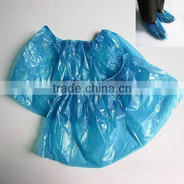 Blue Disposable PE Waterproof Shoe Cover,Disposable plastic CPE/PE shoe cover,Blue PP non woven nonwoven shoe cover
