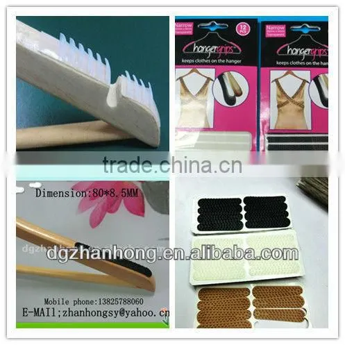 transparent silicone non-slip hanger strips for wooden coat hanger printed