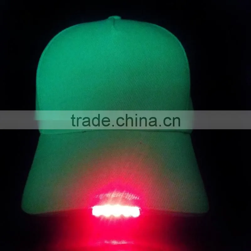 customized cheap blank 6 panel baseball caps with led light