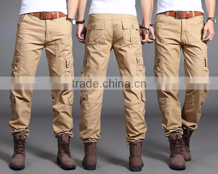 2016 customized manufacture fashionable Wholesale Men's Casual Pants plain color Loose Sport outdoor Trousers for men