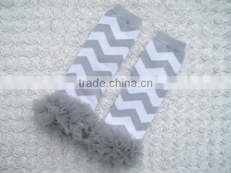 Christmas baby leg warmers Cotton Knitted Printed warmer with ruffles toddler knee high socks