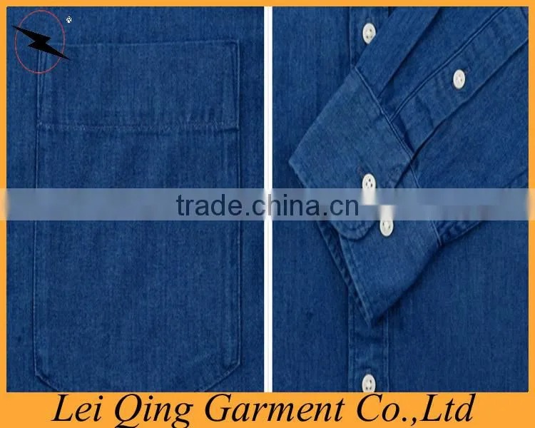 Long sleeve men cotton jean shirt denim shirt