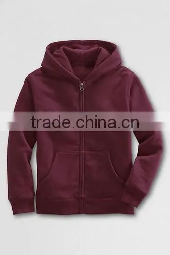 BOYS PLAIN ZIPPER HOODY