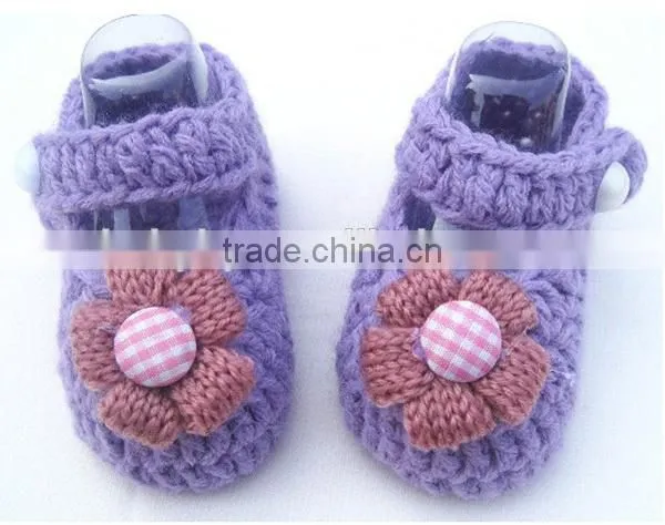 2015 Baby boy boots of striped shoe crochet booties