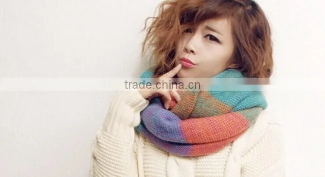 moq.1pc high quality 5 color choice fashion stitching neckwear lovely magic muffler scarves