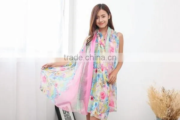 High grade many pattern and color choice 195*150cm long style for 4season silk shawl beautiful silk scarf