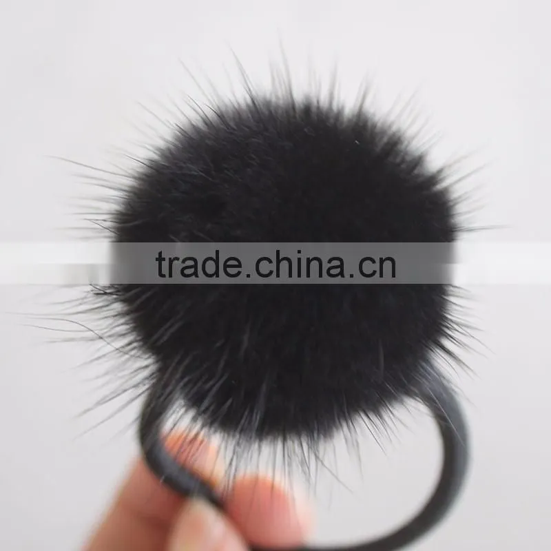 Myfur Luxury Customized Genuine Mink Fur Pompom Hair Band Accessory Wholesale