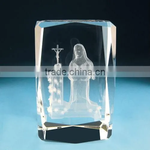 Good k9 crystal 3D laser engraving with religion