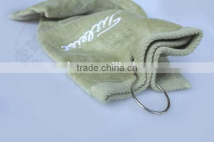 100% cotton customized tri-fold terry velour golf towels