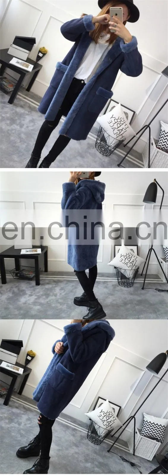 Wholesale New Style Cheap Beautiful Sheep Fur Made Winter Coat Girls