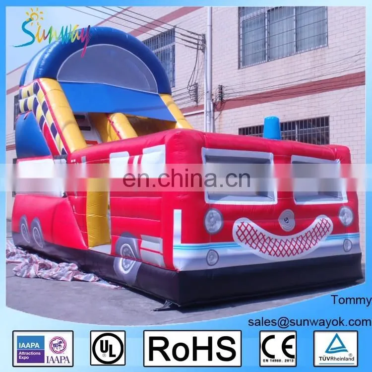 Bus Shape Inflatable Bouncer Combo With Water Slide