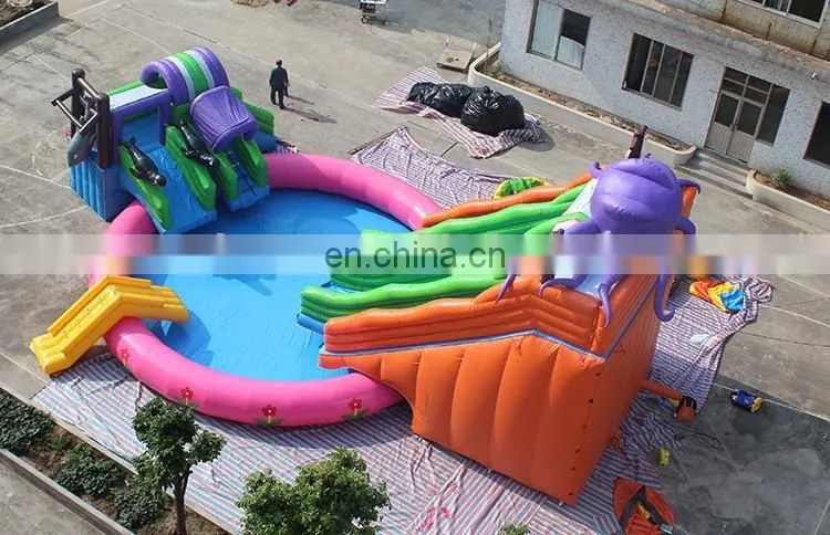 Commerical giant inflatable octopus water slide pool
