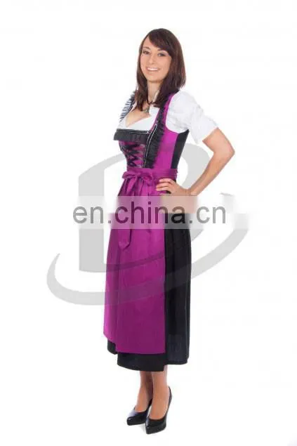 Custom Embroidery long Dirndl with blouse & apron/Trachten Dirndl Dress / Traditional Bavarian long Dress (Oktoberfest Garments)