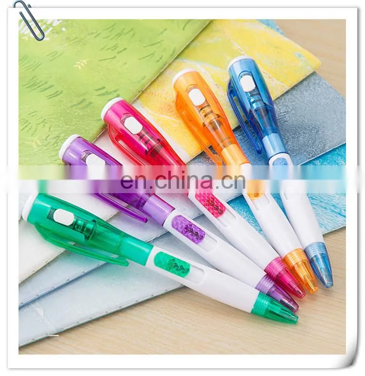 multi functional promotion novelty fancy led pen advertising pen with torch