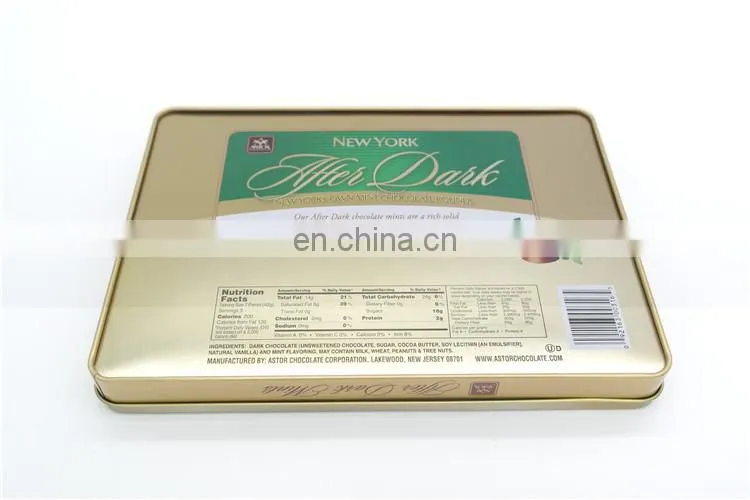 High quality fancy custom chocolate tin packaging box