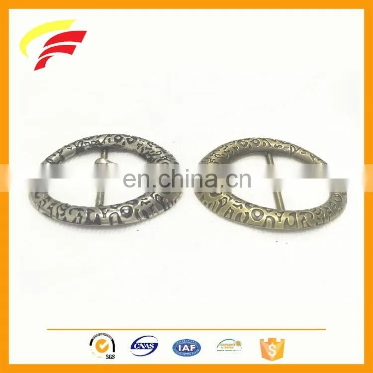 metal vintage rounds shape pin buckle antique style tri-glide belt buckle