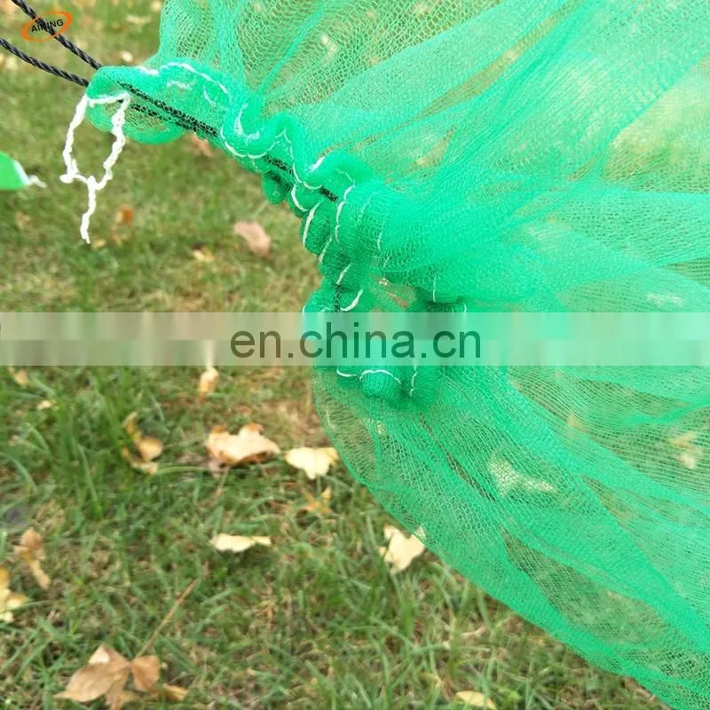 80x100cm,70x90cm green monofilament HDPE date tree date palm mesh net bag with black drawstrings