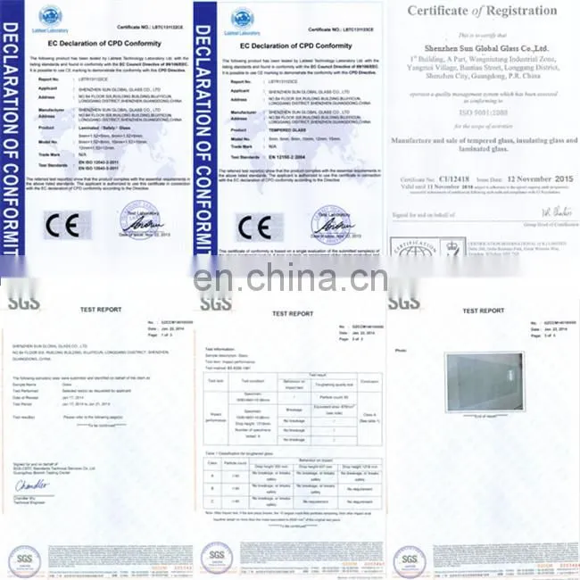 decks/balcony/verandah/terrace glass tempered laminated glass wholesale price