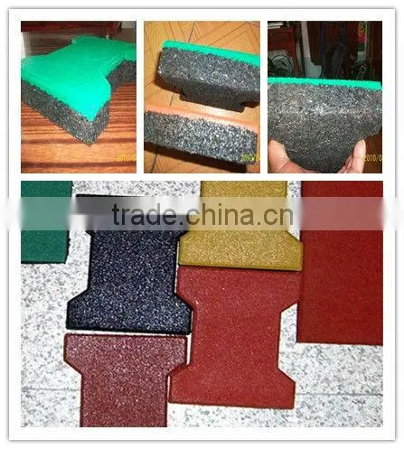 Recycled interlocking rubber flooring