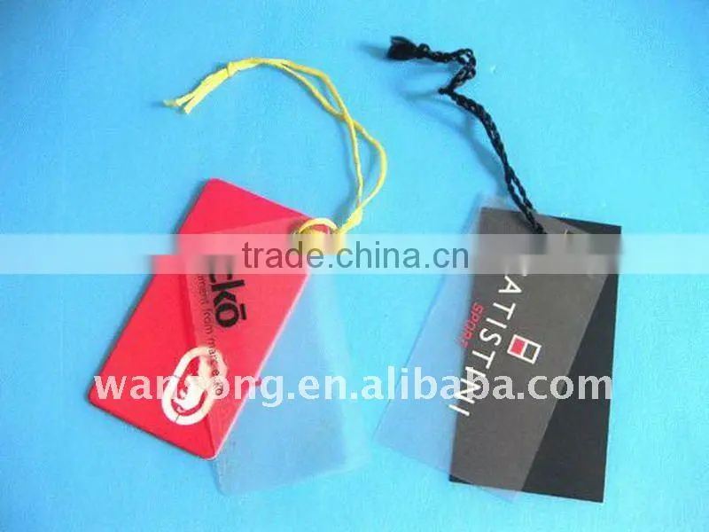 embossed logo plastic seal tag, brand logo hang tag for garment
