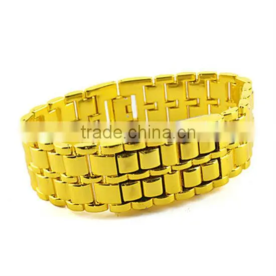 hot cheap lava style iron samurai red light metal led watch