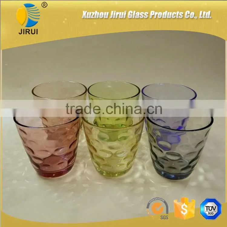 280ml Round Shape Colorful Glass Cup