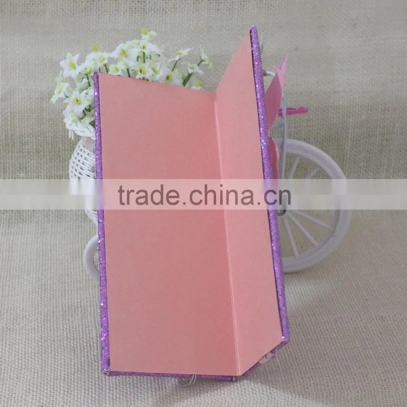 2016 New Product Glitter Fancy Greeting Wedding Cards