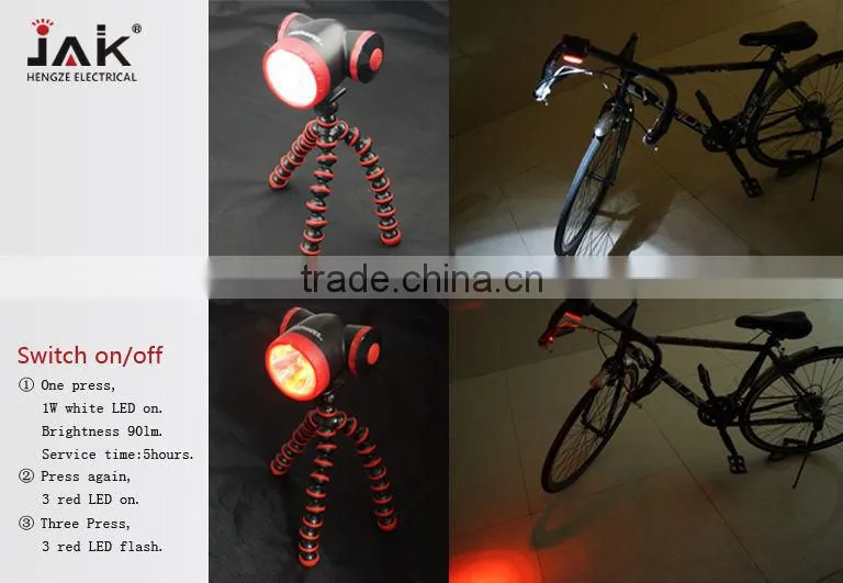 JAK multifunction LED emergency light/alarm light/head and bike light/light sets