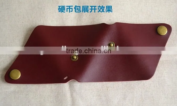 Guangzhou Wholesale Mini Convenient and Practical Genuine leather Coin Holder Purse with snap button