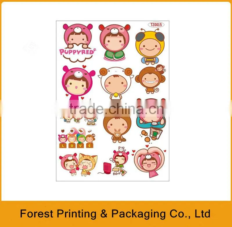 Fashion sticker printing,cartoon sticker label