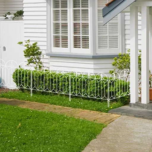 white wrought iron garden fence (3)