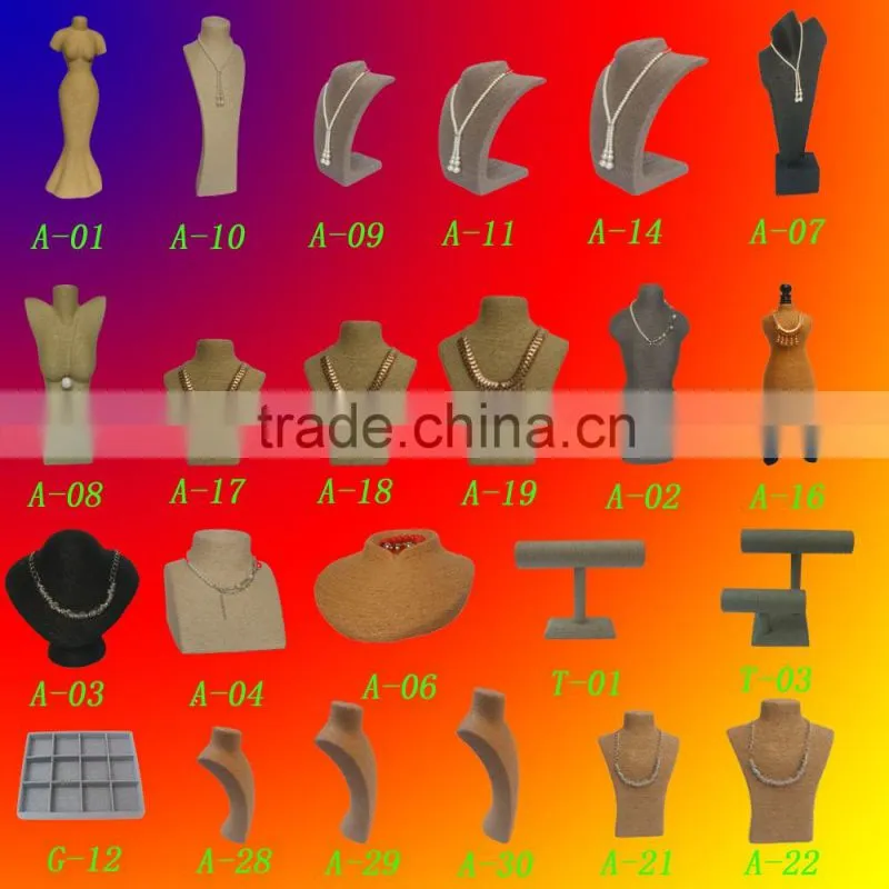 2015 new products natural paper twine necklace jewelry display stand A-22