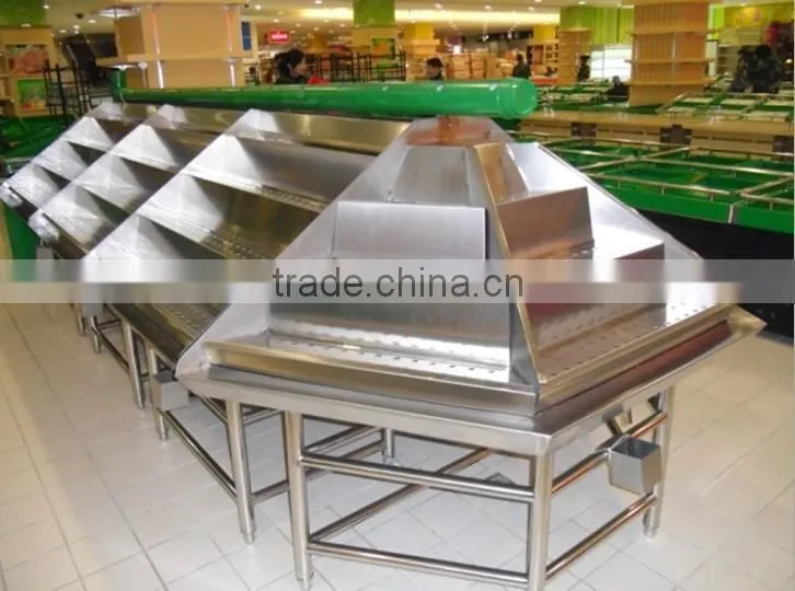 APEX supermarket shelf or grocery stainless steel fruit vegetable display rack/vegetable and fruit display shelves