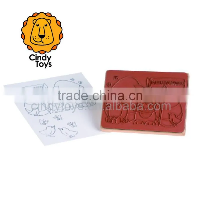 Wooden Stamp Happy Easter 1 pcs for Kids