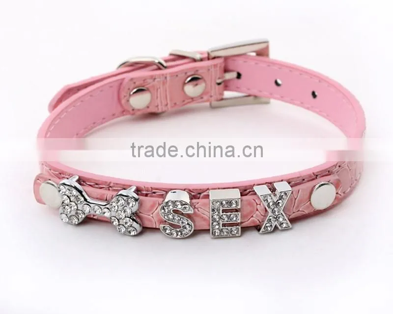 Manufacturer selling pet supplies crocodile grain can diy dog name dog collars
