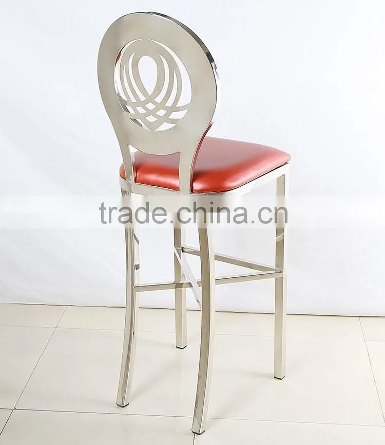 round High back stainless steel bar chair