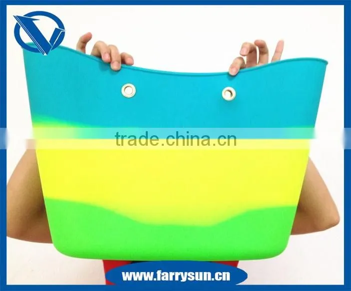 Newest silicone shoulder handbag,jelly tote bag, mix color beach handbag