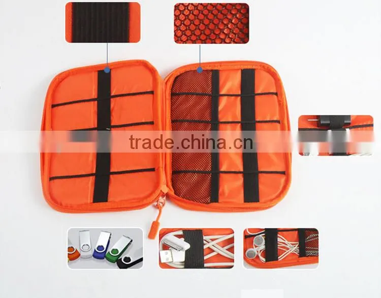 Hot selling USB flash drives case cable power storage bag travel digital organizer