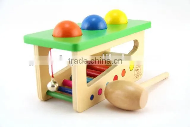 Children wooden knock ball toy
