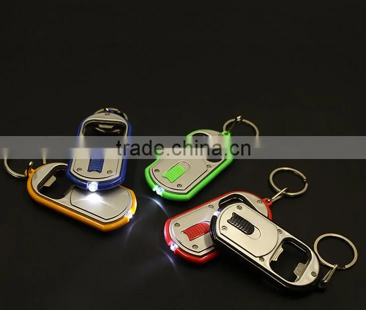 mutil color keychain bottle opener with led light key chain