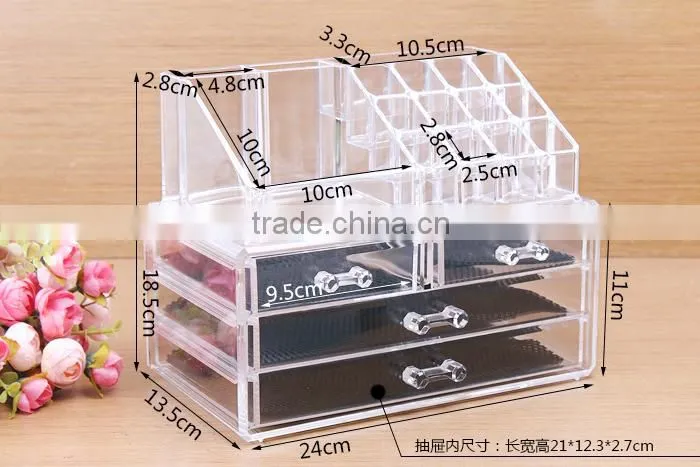 C39 ANPHY Large 4 drawers PS crystal Makeup Box washroom storage rack for jewelrys cosmetics acessories
