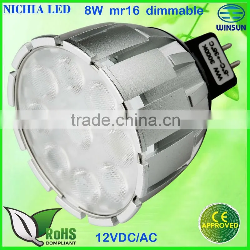 led light mr16 8W 12VDC/AC dimmable