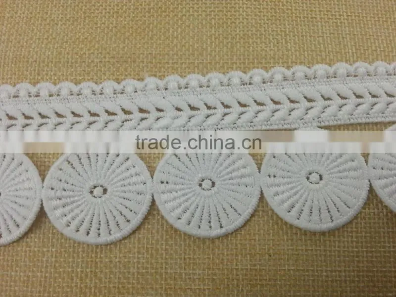 100% emboridery cotton lace for ladies dress --- H1671