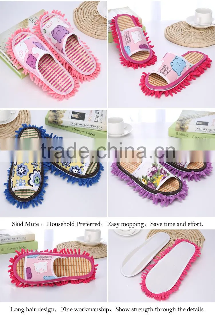 Popular&duarble polyester chenille slippers for household cleaning